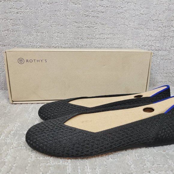 Rothy’s The Flat Womens Size US 9 Black Round Toe Classic Slip On Ballet Flat - Picture 4 of 11